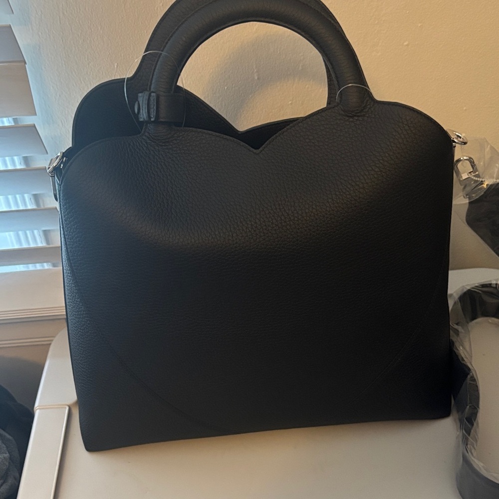 Tiffany & Co. Black Scalloped Top-Handle Tote with Strap - Picture 4 of 4